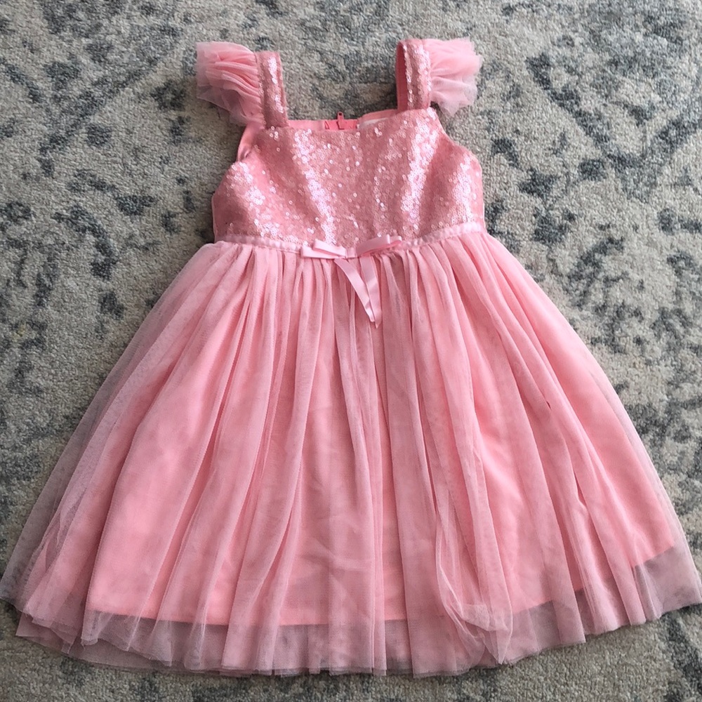 Popatu Pink Sequin Sparkly Tulle Dress
